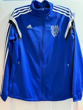 Adidas Climacool Track Jacket Men's Large Blue White 3-Stripes Full Zip L EUC